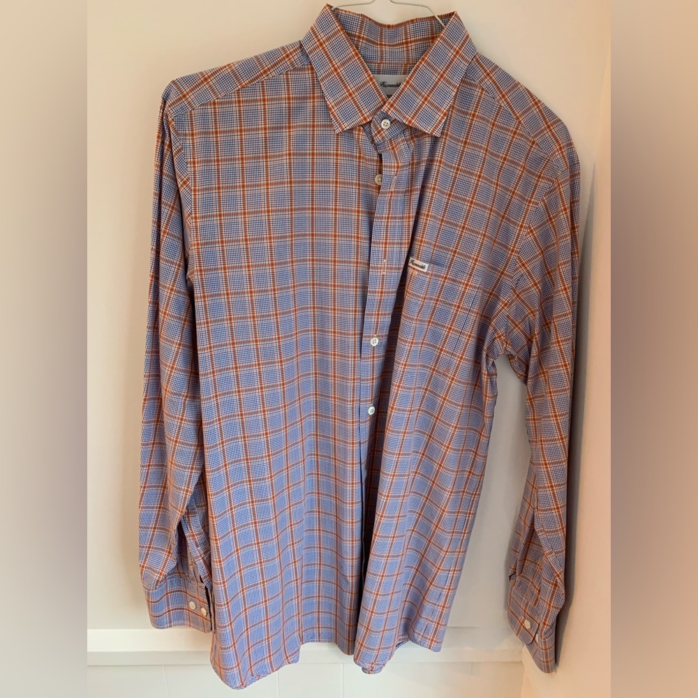 Faconnable Mens Deauville Club LS Classique Casual Summer Chest Pocket shirt L